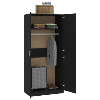 vidaXL Wardrobe Black 90x52x200 cm Engineered Wood - Giant Lobelia