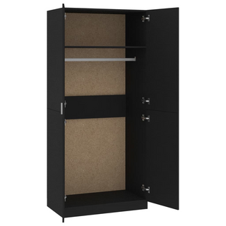 vidaXL Wardrobe Black 90x52x200 cm Engineered Wood - Giant Lobelia