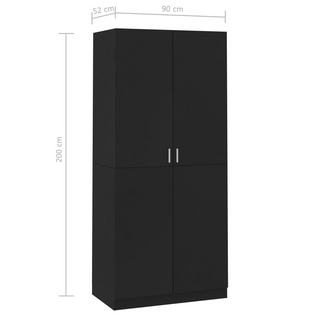 vidaXL Wardrobe Black 90x52x200 cm Engineered Wood - Giant Lobelia