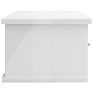 vidaXL Wall-mounted Drawer Shelf High Gloss White 60x26x18.5 cm Engineered Wood - Giant Lobelia