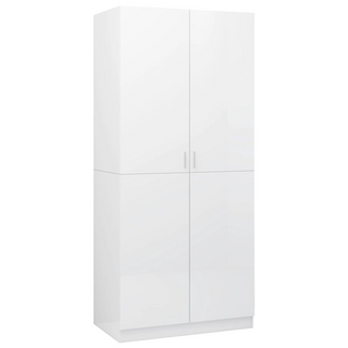 vidaXL Wardrobe High Gloss White 90x52x200 cm Engineered Wood - Giant Lobelia