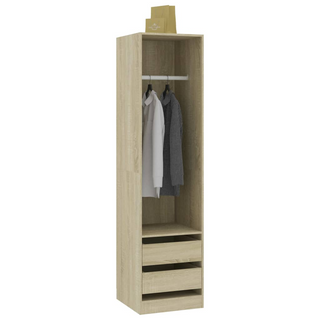 vidaXL Wardrobe with Drawers Sonoma Oak 50x50x200 cm Engineered Wood - Giant Lobelia