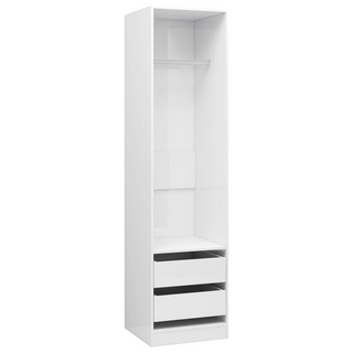 vidaXL Wardrobe with Drawers High Gloss White 50x50x200 cm Engineered Wood - Giant Lobelia