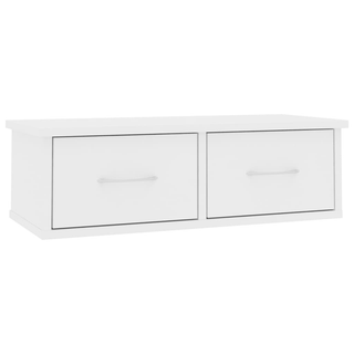 vidaXL Wall-mounted Drawer Shelf White 60x26x18.5 cm Engineered Wood - Giant Lobelia