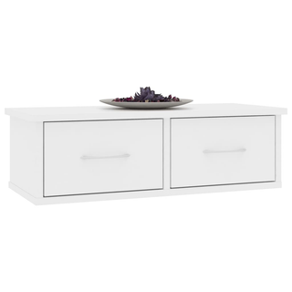 vidaXL Wall-mounted Drawer Shelf White 60x26x18.5 cm Engineered Wood - Giant Lobelia