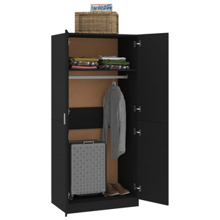 vidaXL Wardrobe Black 80x52x180 cm Engineered Wood - Giant Lobelia