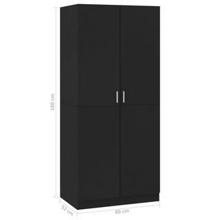 vidaXL Wardrobe Black 80x52x180 cm Engineered Wood - Giant Lobelia