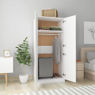 vidaXL Wardrobe White 80x52x180 cm Engineered Wood - Giant Lobelia