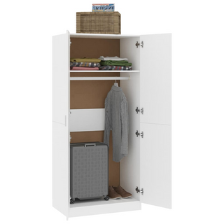 vidaXL Wardrobe White 80x52x180 cm Engineered Wood - Giant Lobelia