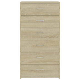 vidaXL Sideboard with 6 Drawers Sonoma Oak 50x34x96 cm Engineered Wood - Giant Lobelia