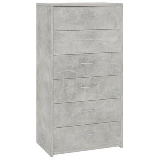 vidaXL Sideboard with 6 Drawers Concrete Grey 50x34x96 cm Engineered Wood - Giant Lobelia