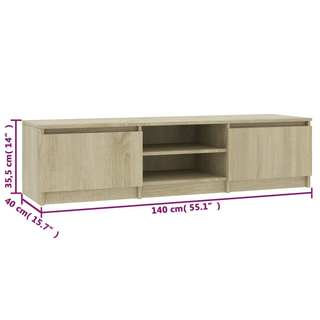 TV Cabinet Sonoma Oak 140x40x35.5 cm Engineered Wood - Giant Lobelia