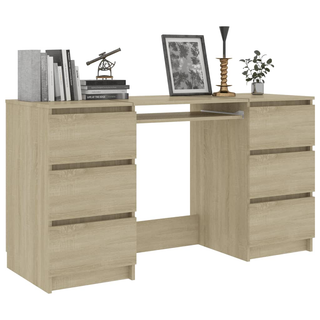 Writing Desk Sonoma Oak 140x50x77 cm Engineered Wood - Giant Lobelia