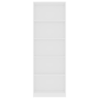 5-Tier Book Cabinet White 60x24x175 cm Engineered Wood - Giant Lobelia