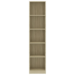 5-Tier Book Cabinet Sonoma Oak 40x24x175 cm Engineered Wood - Giant Lobelia