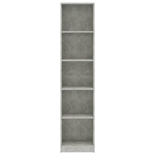 5-Tier Book Cabinet Concrete Grey 40x24x175 cm Engineered Wood - Giant Lobelia