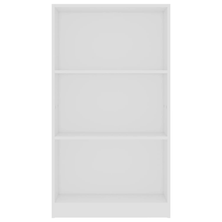 3-Tier Book Cabinet White 60x24x109 cm Engineered Wood - Giant Lobelia