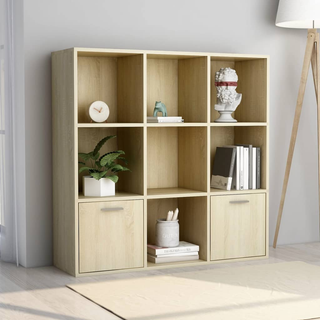 Book Cabinet Sonoma Oak 98x30x98 cm Engineered Wood - Giant Lobelia