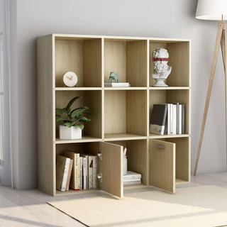 Book Cabinet Sonoma Oak 98x30x98 cm Engineered Wood - Giant Lobelia