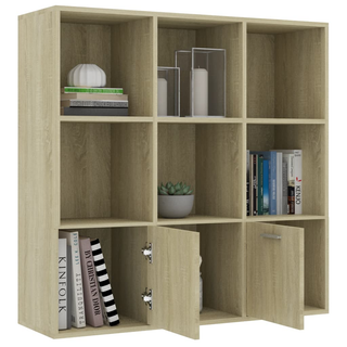 Book Cabinet Sonoma Oak 98x30x98 cm Engineered Wood - Giant Lobelia