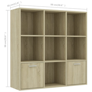 Book Cabinet Sonoma Oak 98x30x98 cm Engineered Wood - Giant Lobelia