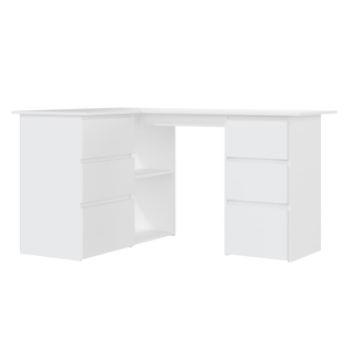 vidaXL Corner Desk White 145x100x76 cm Engineered Wood - Giant Lobelia