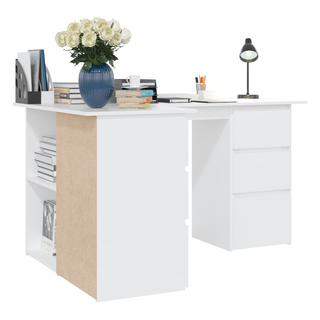 vidaXL Corner Desk White 145x100x76 cm Engineered Wood - Giant Lobelia