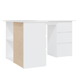 vidaXL Corner Desk White 145x100x76 cm Engineered Wood - Giant Lobelia