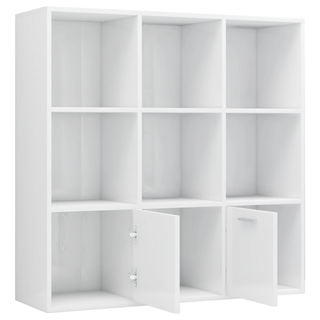 Book Cabinet High Gloss White 98x30x98 cm Engineered Wood - Giant Lobelia