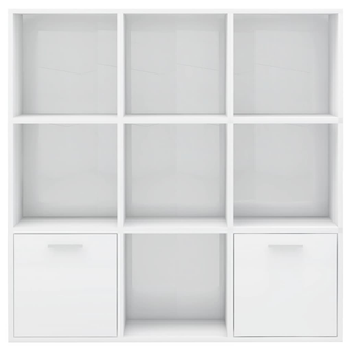 Book Cabinet High Gloss White 98x30x98 cm Engineered Wood - Giant Lobelia