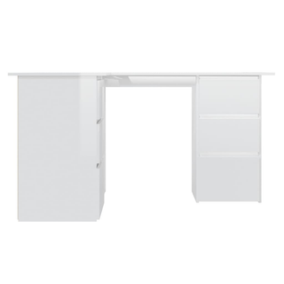 Corner Desk High Gloss White 145x100x76 cm Engineered Wood - Giant Lobelia