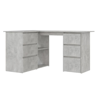 vidaXL Corner Desk Concrete Grey 145x100x76 cm Engineered Wood - Giant Lobelia