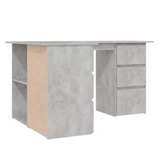 vidaXL Corner Desk Concrete Grey 145x100x76 cm Engineered Wood - Giant Lobelia