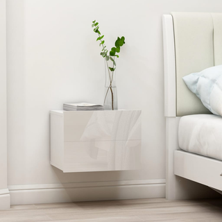 Bedside Cabinets 2 pcs High Gloss White 40x30x30 cm Engineered Wood - Giant Lobelia