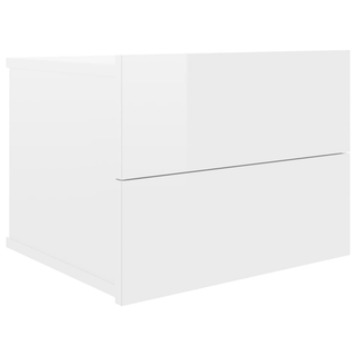 Bedside Cabinets 2 pcs High Gloss White 40x30x30 cm Engineered Wood - Giant Lobelia