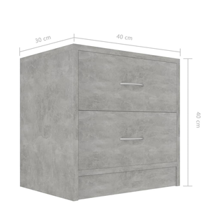 Bedside Cabinet Concrete Grey 40x30x40 cm Engineered Wood - Giant Lobelia