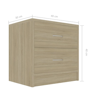 Bedside Cabinets 2 pcs Sonoma Oak 40x30x40 cm Engineered Wood - Giant Lobelia