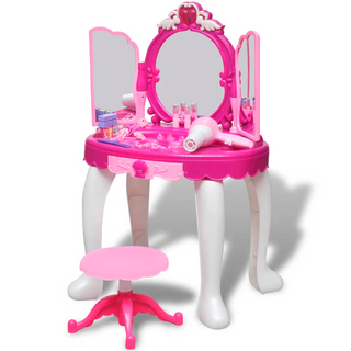 3-Mirror Kids' Playroom Standing Toy Vanity Table with Light/Sound - Giant Lobelia