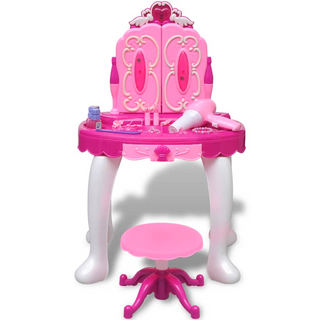 3-Mirror Kids' Playroom Standing Toy Vanity Table with Light/Sound - Giant Lobelia