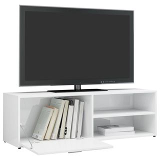 TV Cabinet High Gloss White 120x34x37 cm Engineered Wood - Giant Lobelia