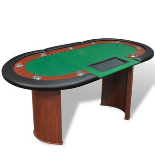 10-Player Poker Table with Dealer Area and Chip Tray Green - Giant Lobelia