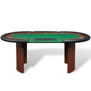 10-Player Poker Table with Dealer Area and Chip Tray Green - Giant Lobelia