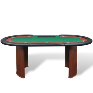 10-Player Poker Table with Dealer Area and Chip Tray Green - Giant Lobelia