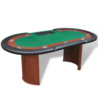 10-Player Poker Table with Dealer Area and Chip Tray Green - Giant Lobelia