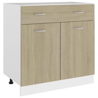 Drawer Bottom Cabinet Sonoma Oak 80x46x81.5 cm Engineered Wood - Giant Lobelia