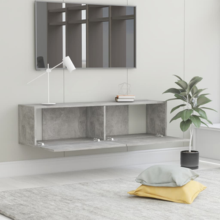 vidaXL TV Cabinet Concrete Grey 120x30x30 cm Engineered Wood - Giant Lobelia