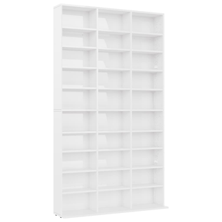 CD Cabinet High Gloss White 102x16x177.5 cm Engineered Wood - Giant Lobelia