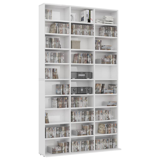 CD Cabinet High Gloss White 102x16x177.5 cm Engineered Wood - Giant Lobelia