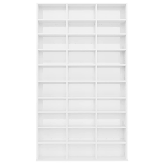 CD Cabinet High Gloss White 102x16x177.5 cm Engineered Wood - Giant Lobelia