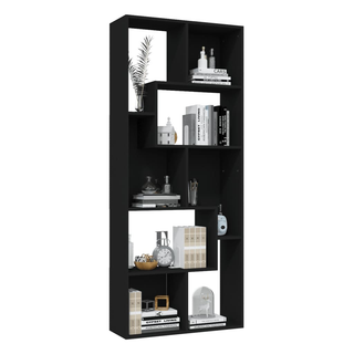 Book Cabinet Black 67x24x161 cm Engineered Wood - Giant Lobelia